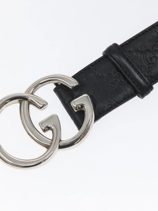 GUCCI GG Canvas Guccissima Belt Leather 37.8\